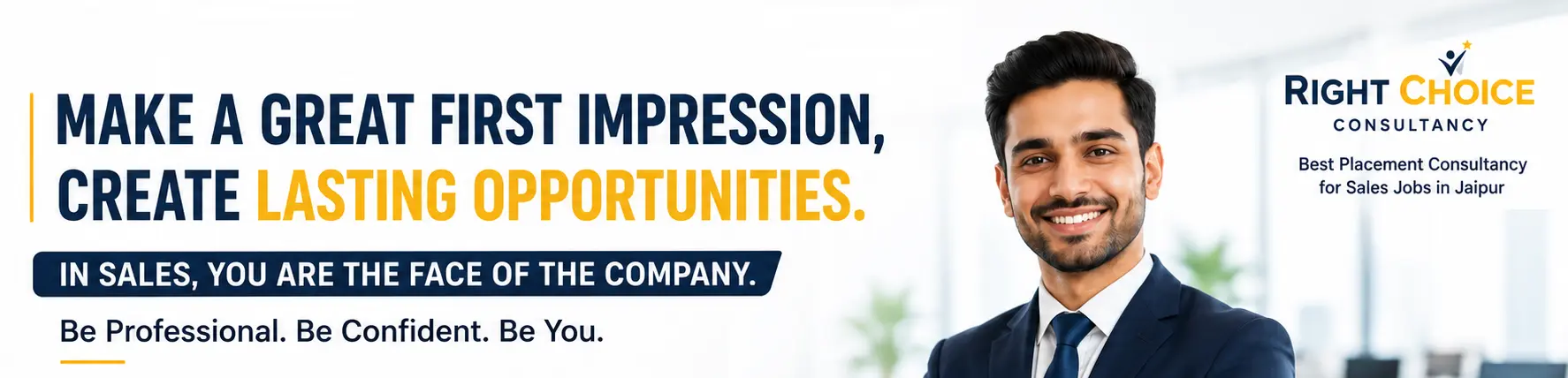 Sales Interview First Impression Tips - Dress Formal, Eye Contact and Positive Body Language