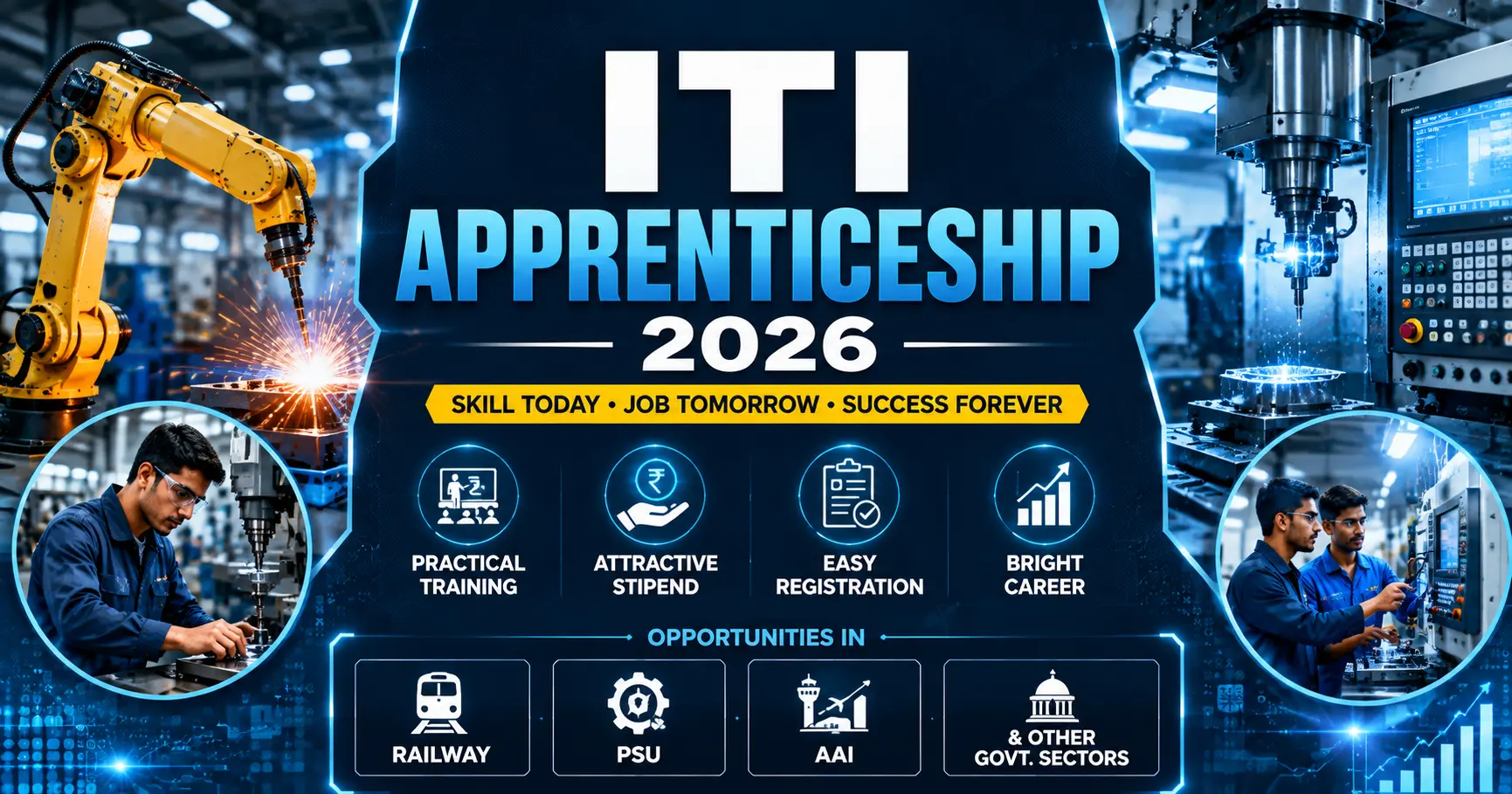 ITI Apprenticeship Jobs 2026 | ITI Apprentice Vacancy | ITI Apprenticeship Registration Online | NAPS Portal | Railway and PSU Apprentice