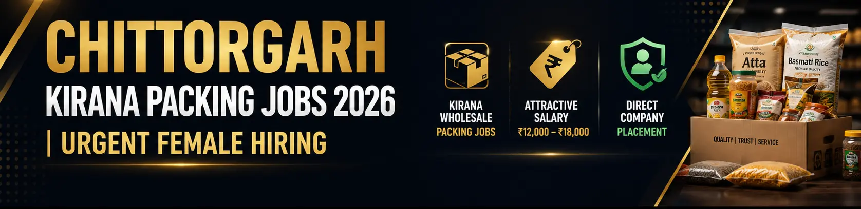 Chittorgarh Kirana Wholesaler Packing Jobs 2026 | Female Packing Staff | Urgent Hiring | Direct Placement at Right Choice Consultancy