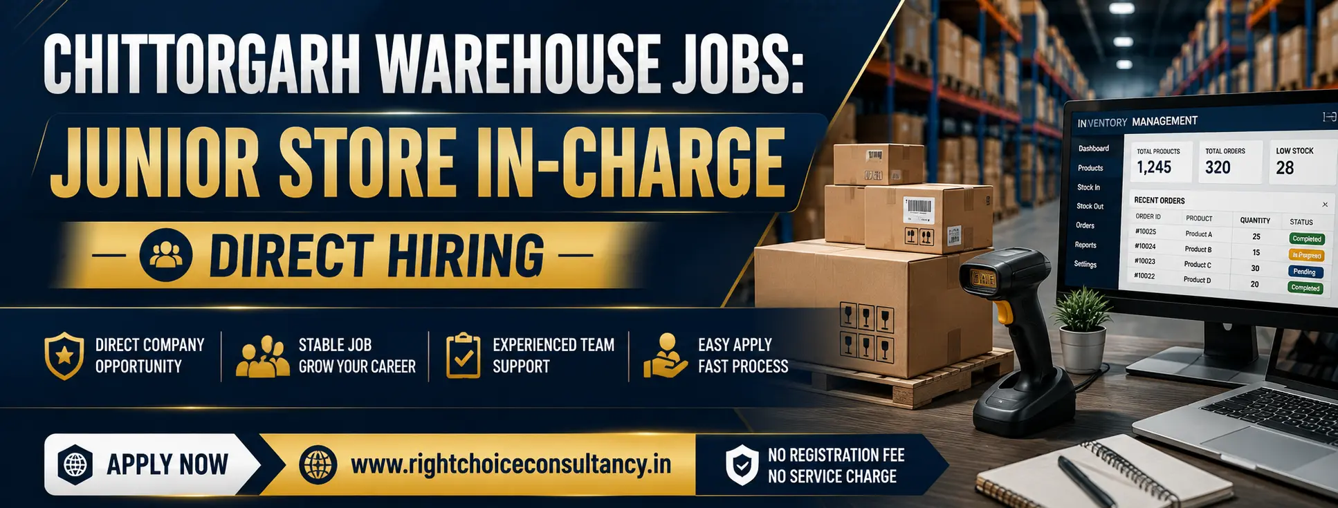 Chittorgarh Warehouse Jobs 2026 | Junior Store In-Charge Jobs | Urgent Hiring | Direct Placement at Right Choice Consultancy